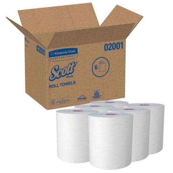 Towel Roll Scott 1 Ply White Roll 6/Ca
